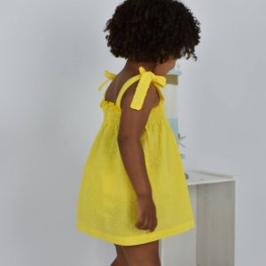 vestido niña amarillo plumeti marena
