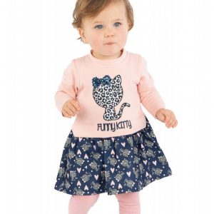 vestido bebe niña gatito rosa azul confecciones alber