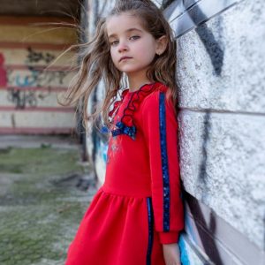 vestido niña nekenia rojo azul lentejuelas