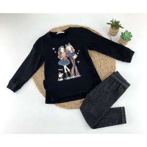 Conjunto niña leggings negro