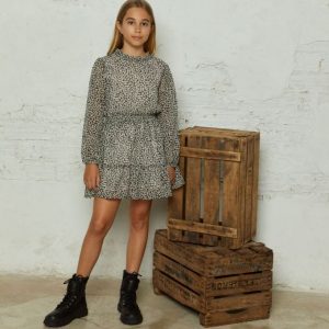 Vestido niña estampado negro