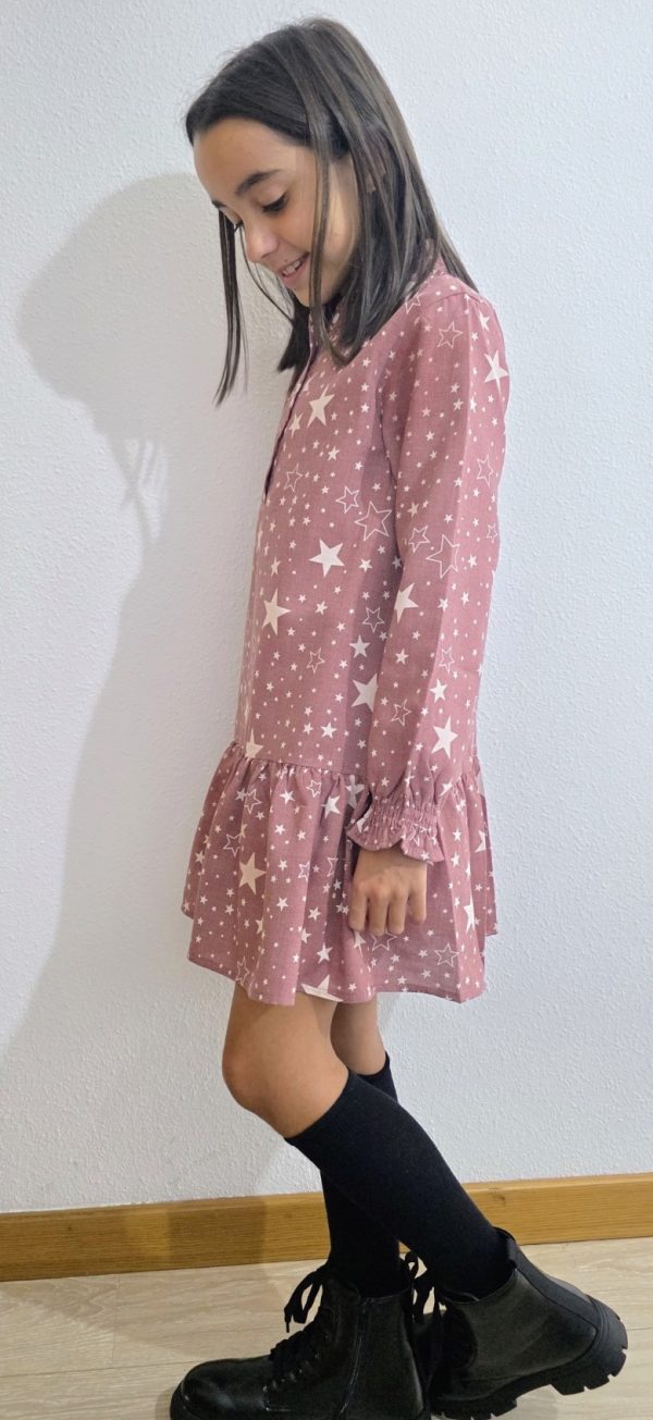 Vestido niña estrellas rosa maquillaje